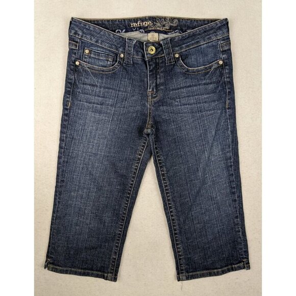 REFUGE - Y2K MEDIUM WASH CAPRI JEANS - SIZE 9 - Picture 3 of 7